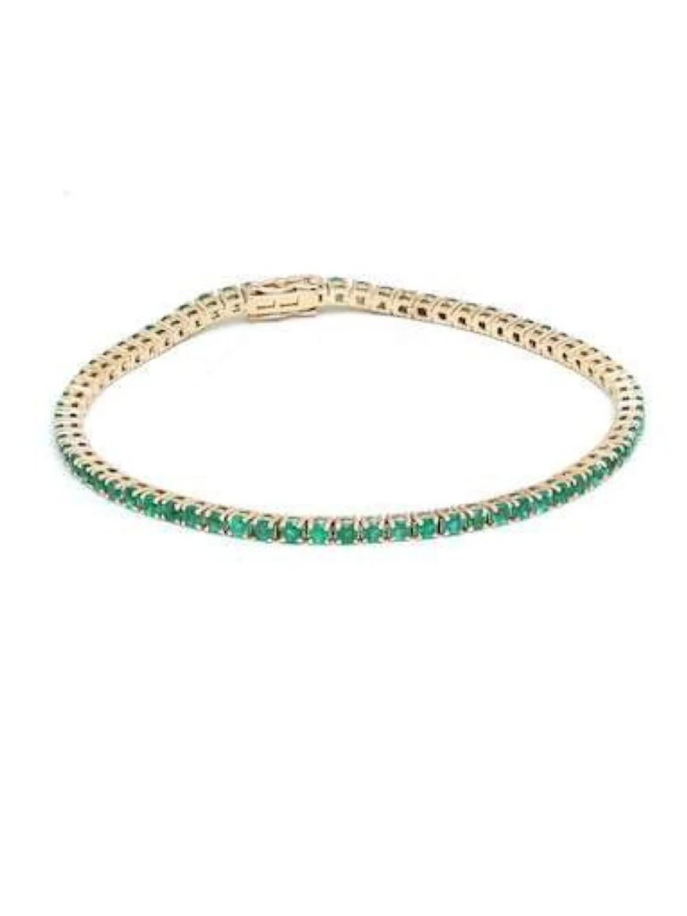 Classic Emerald Line 14K (Custom) Yellow Gold Tennis Bracelet